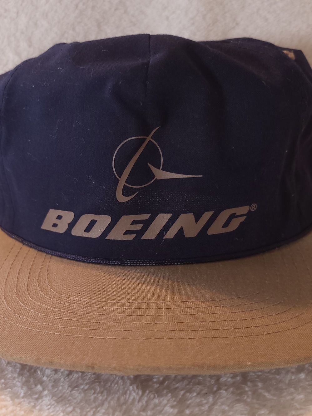 Vintage Boeing Airlines Snap Back Hat Navy Logo 90s Aviation Company Adjustable